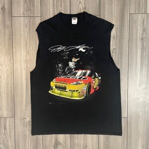 Black Sleeveless NASCAR Graphic Tee